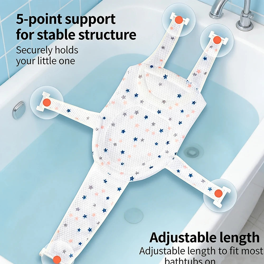 Baby Bath Cushion Pad Newborn Bathtub Mat Infant Bath Supporter Net Baby Universal Nonslip Floating Bathing Tub Shower Mesh Seat