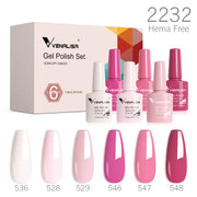 Venalisa Nail Gel Polish Kit HEMA TPO FREE Nude Pink Color Collection Self Leveling Full Coverage Nail Manicure Set 6Pcs Kit