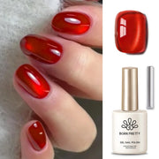BORN PRETTY 15ml Red Cat Magnetic Gel Nail Polish Gold Glitter Shine Soak Off UV Gel Nail Art Varnish NailSupplies