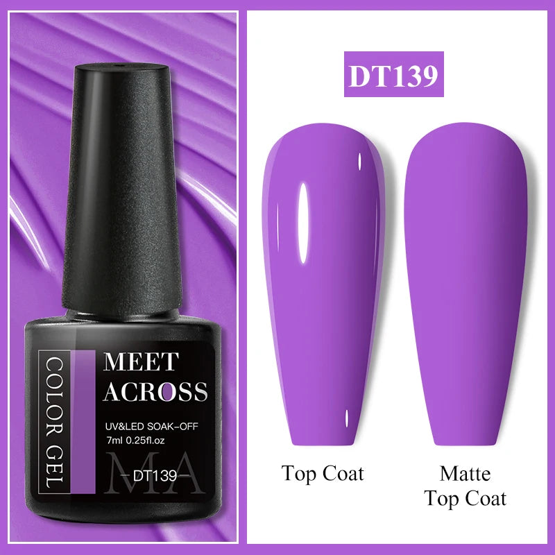 MEET ACROSS 7ml 36Colors Glitter Thermal Gel Nail Polish 3 Colors Changing Soak Off Gel Winter Semi Permanant Nail Art Varnish