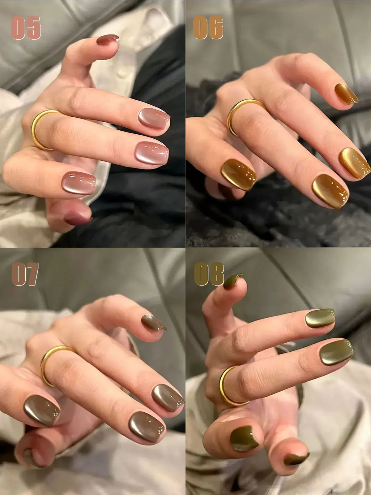 12ml 1-21pcs 2026 New Brown Gold Glass Bead Cat Eye Gel Nail Polish Black Red Magnet Cat Eye Gel Polish Gold Nails Nail Art