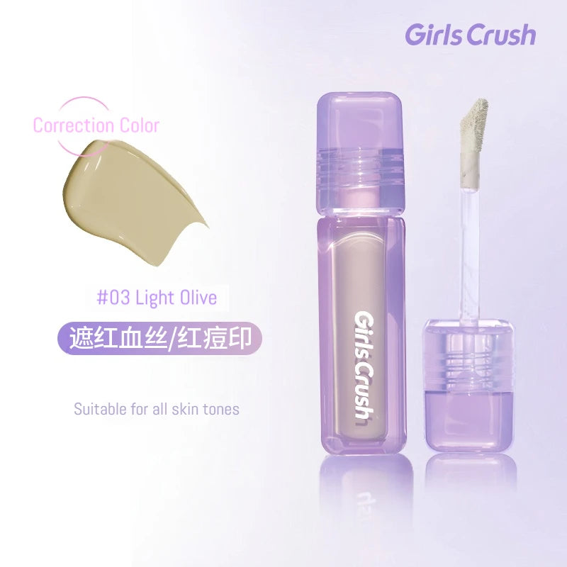 Girlscrush Liquid Concealer  Moisturizing Brightening Conceal Pore Watery Velvet Longlasting Cover Red Streaks Face Oily Skin