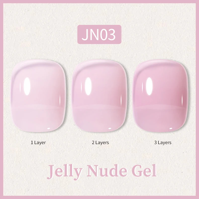 BORN PRETTY 10ml Glitter Pink Nude Jelly Nail Gel Polish Varnis Semi-permanent Sheer Translucent UV LED Soak Off Gel Polish