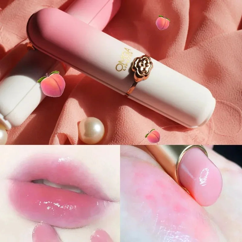 Peach Color Lip Balm Crystal Temperature Change Jelly Lipstick Moisturizing Lasting Lip Gloss Makeup Lips Care Repair Cosmetics