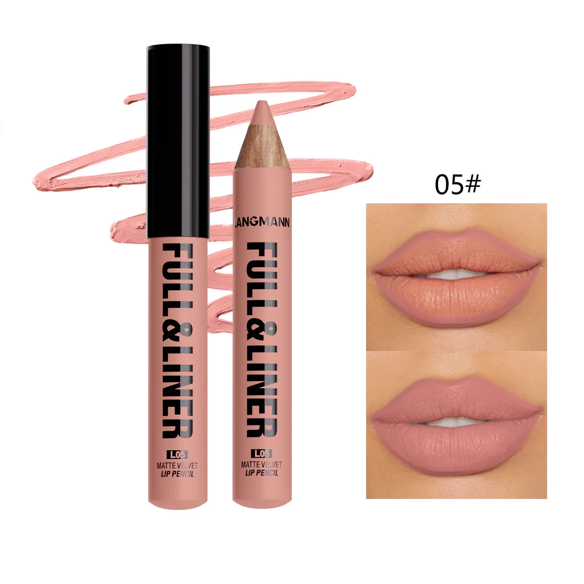 Matte Lip Liner, Lipstick, Wooden Pen Can Be Cut, Lip Liner Lasts for A Long Time,Does Not Stick To The Cup,Does Not Fade