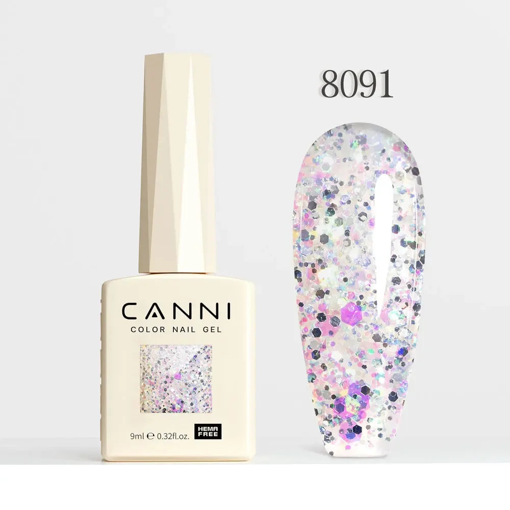 CANNI HEMA FREE TPO FREE 9ml Glitter Silver Cat Magnetic Gel Nail Polish Galaxy Diamond Full Coverage Pigmented Gel for Nail