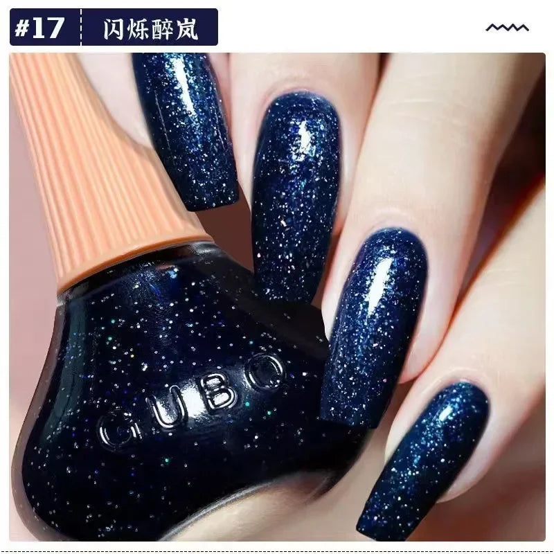 12ml  No-bake Quick Dry Nail Polish Shimmer Nail Polish Quick Dry No Peelable Long Lasting Nail Art Varnish 45 Colors
