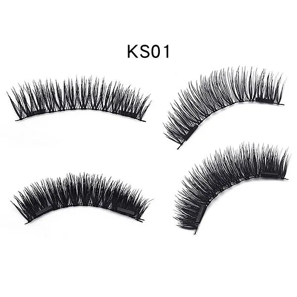 Three Magnet False Eyelashes No Trace of Glue Free 3d Magnetic Eyelashes Reuse Quick Stick Double/Four Magnetic Lashes Makeup