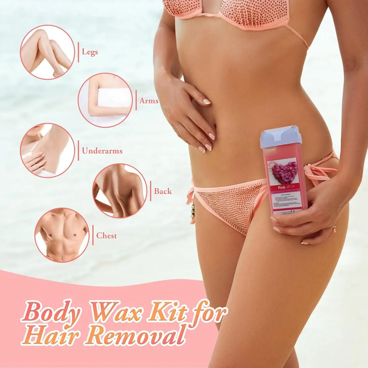 Roll on Wax Aloe Rose Wax Roller Refill Painless Hair Removal Wax Cartridge Depilatory Wax Warmer For Bikini Body Hair Removal