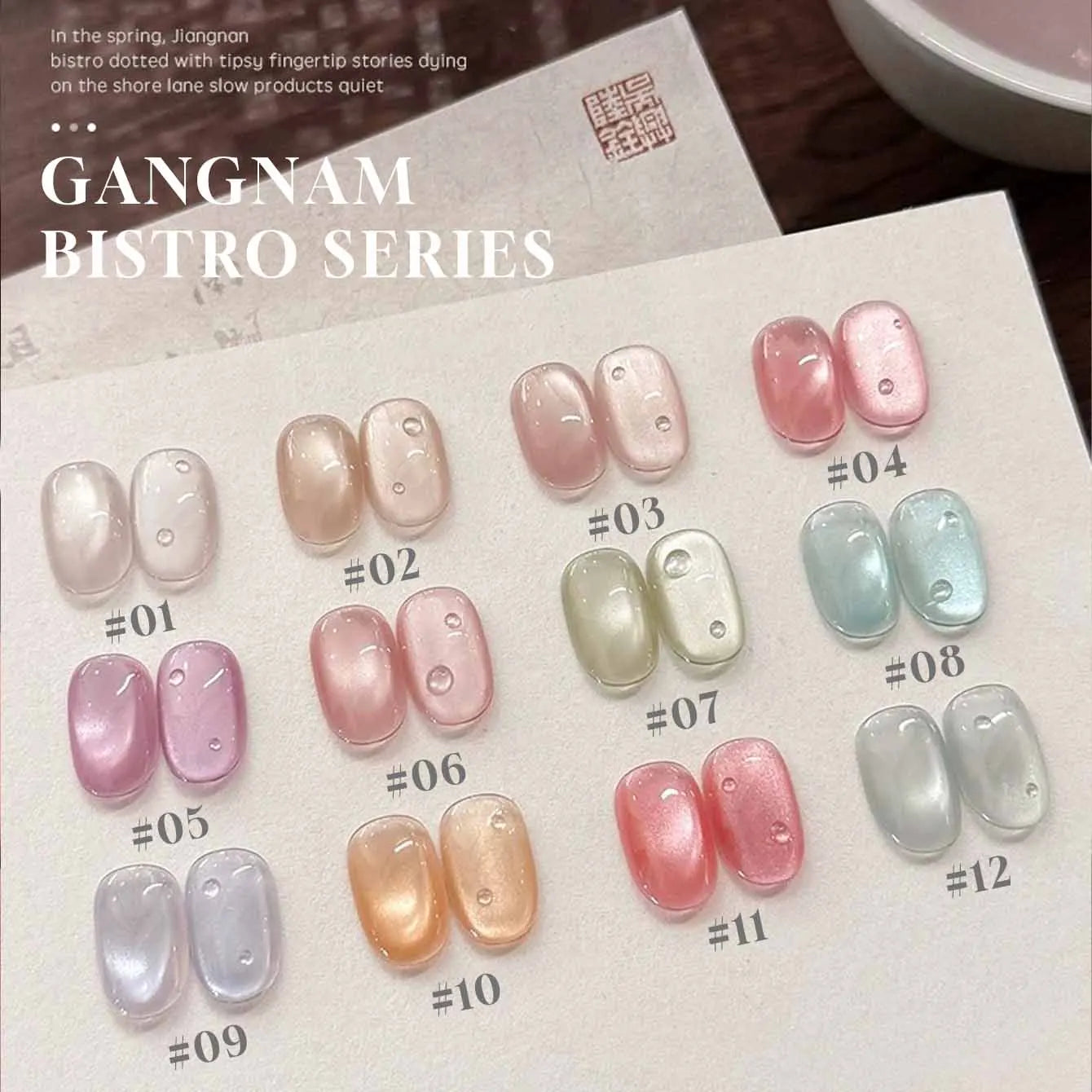 MIANEL 1-16PCS Light Smoke Magnet Cat Eye Gel Nail Polish 2025 New Glass Bead Nude Pink Nail Glue Pink Nails Blue Nails Nail Art