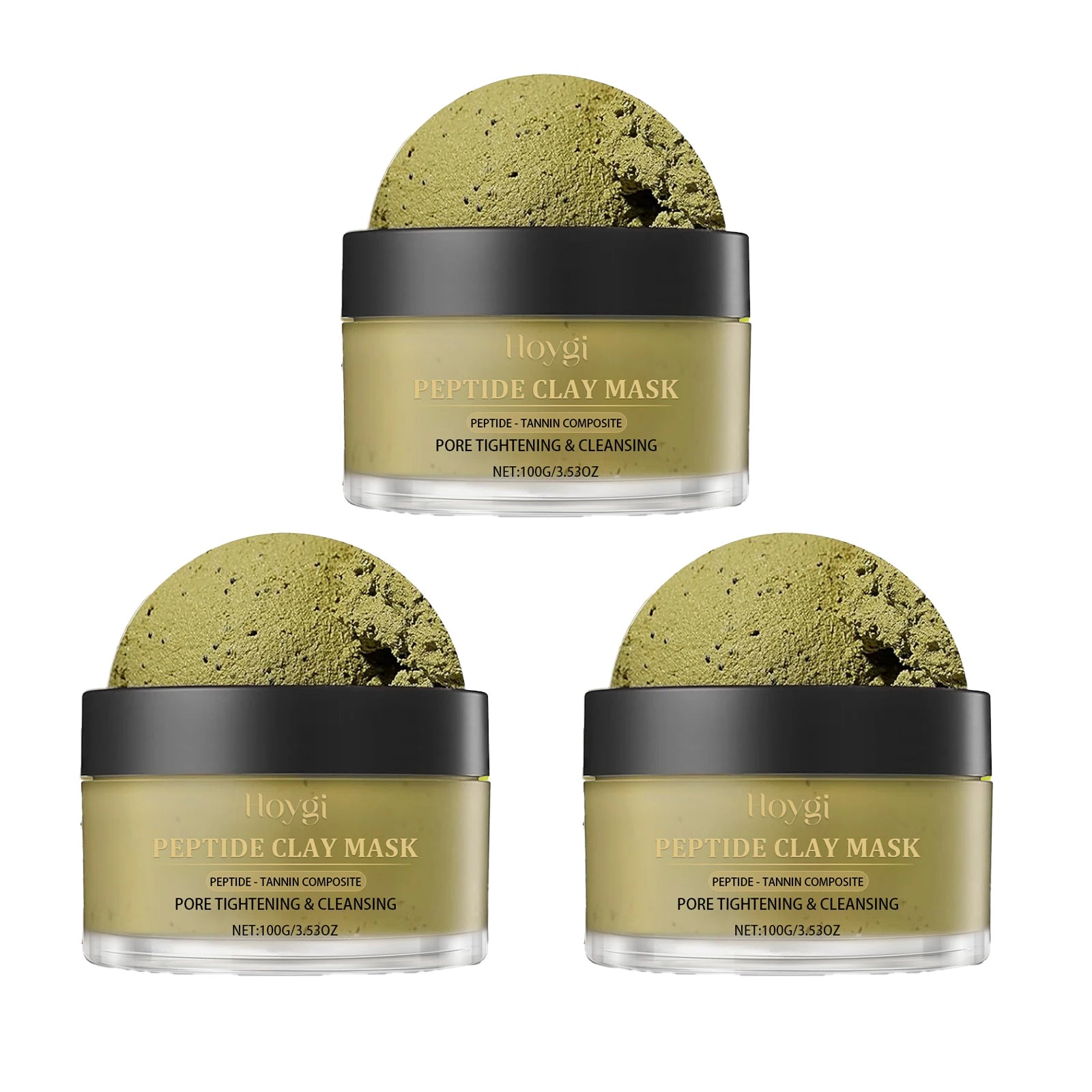 HOYGI 100g Pore Refining Clay Mask Kaolin Tea Extract Deep Cleansing Control Facial Treatment for Oily Skin Non Drying Formula