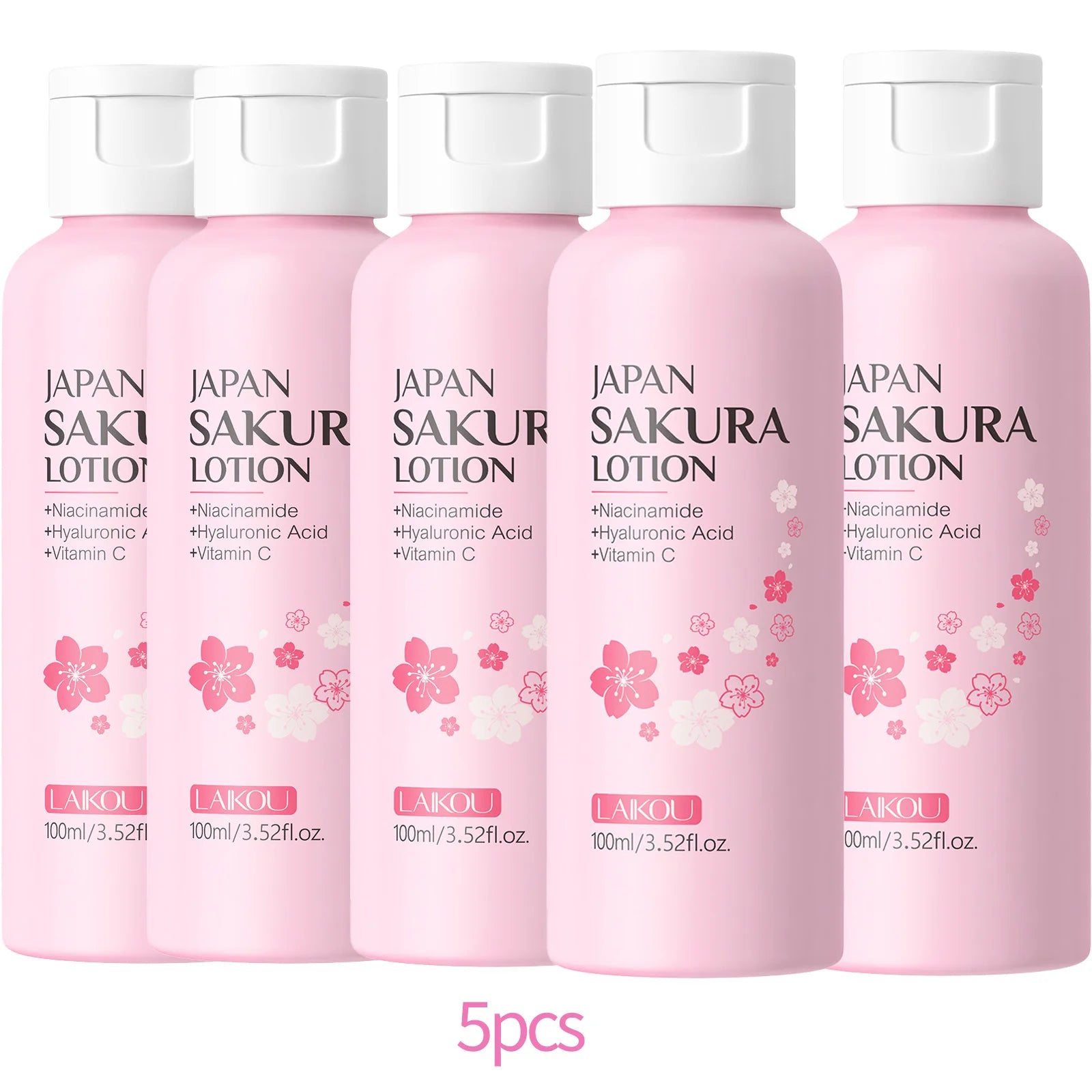 LAIKOU Japan Sakura Lotion 100ml Niacinamide Hyaluronic Acid Vitamin C Hydrating Brightening Moisturizing Face Skin Care