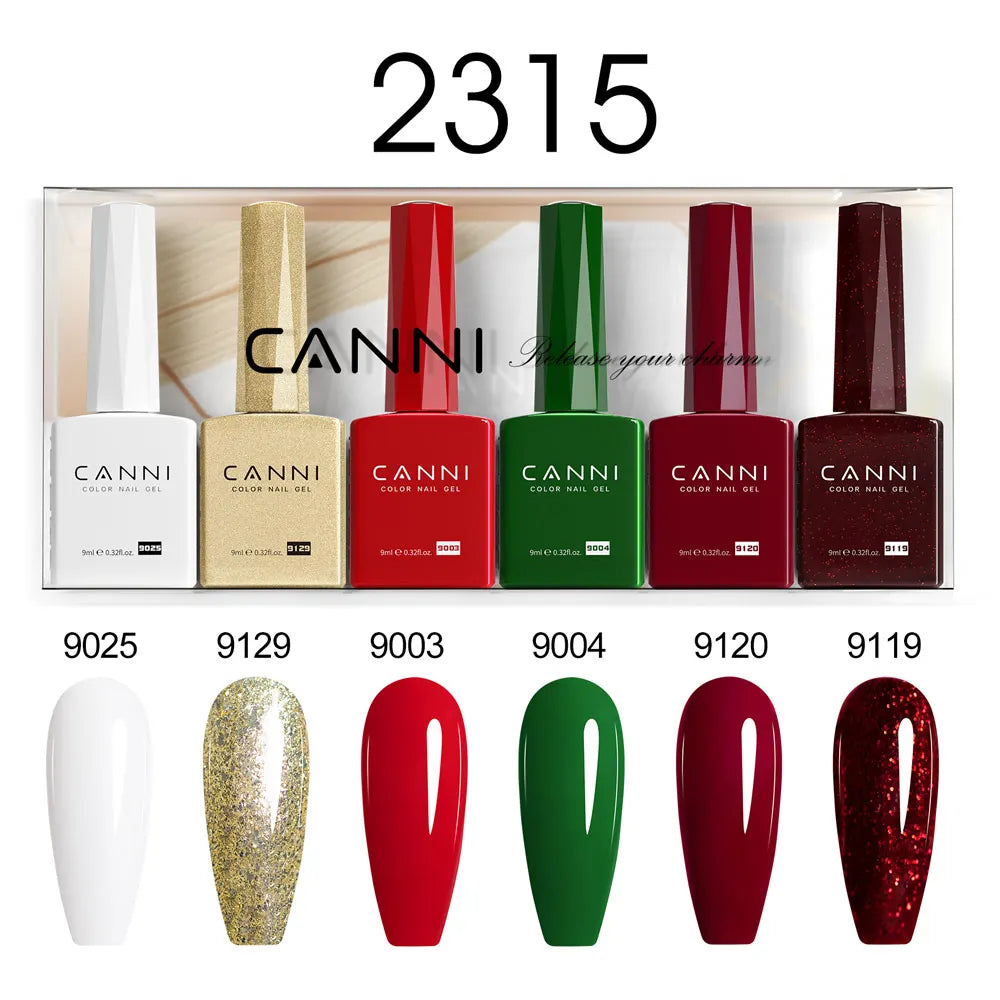 6pcs*9ml HEMA TPO FREE Nail Gel Polish CANNI Semi Permanent Jelly Pink Nude Color Gel Varnish Great Coverage UV LED Lacquer