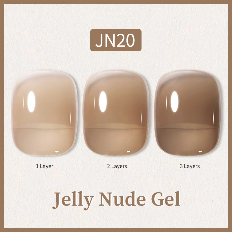 BORN PRETTY 10ml Glitter Pink Nude Jelly Nail Gel Polish Varnis Semi-permanent Sheer Translucent UV LED Soak Off Gel Polish