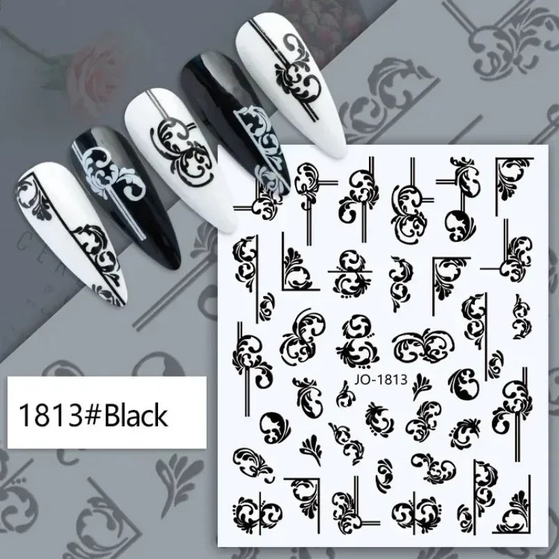 Cherry Blossom 3D Nail Stickers White Flower Petals Nail Art Decals Elegant Wedding Design Spring Sakura Manicure Slider Decor