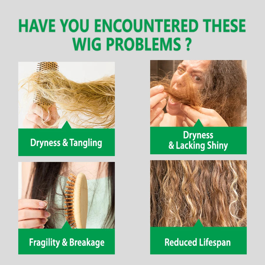 GOIPLE Natural Coconut Oil Wig Milk Shampoo Smooth Repair Moisturizes Frizzy Hair for Wigs Wave 2 in 1 Wig Wash Care Product