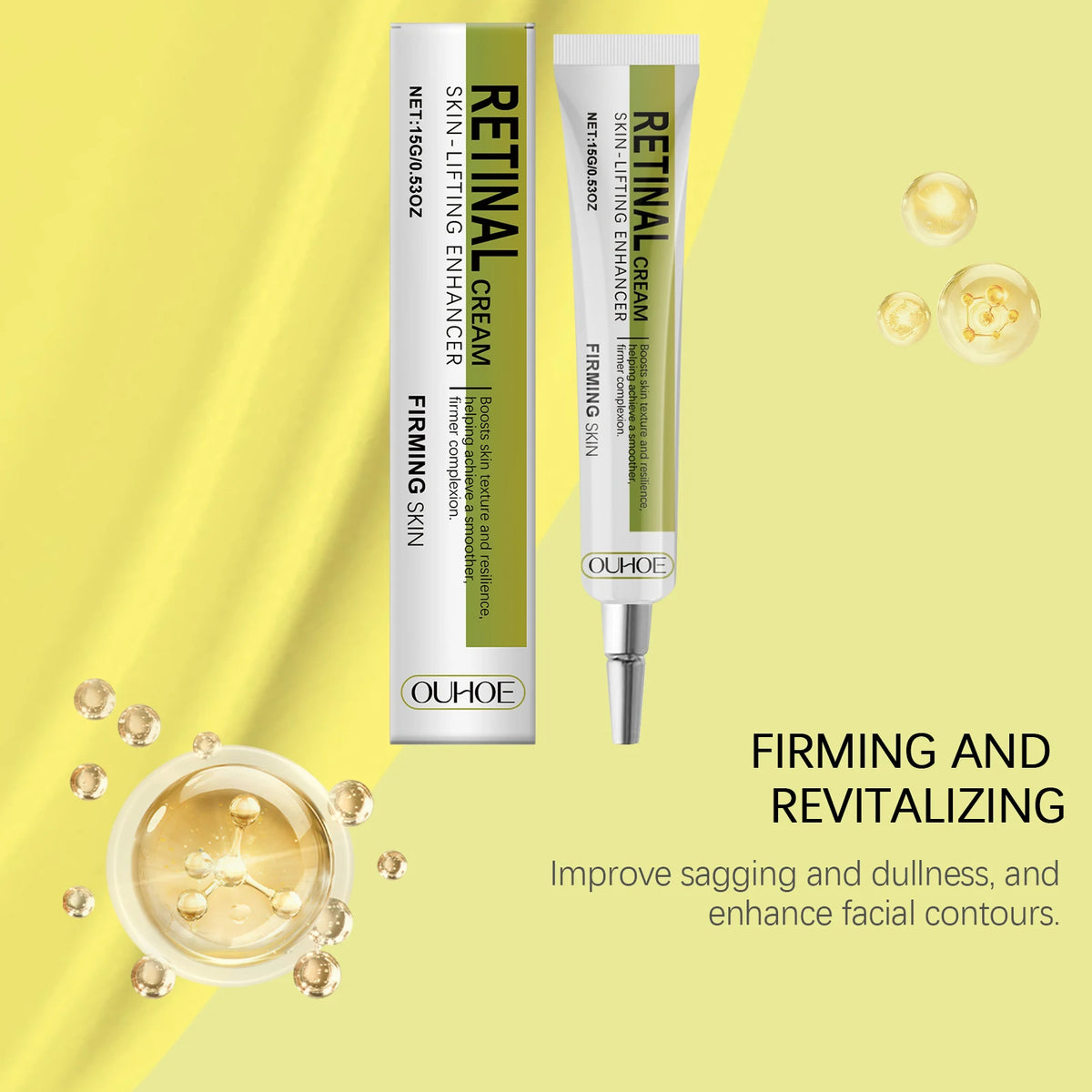 Korean Skincare Retinol Cream Brightening Firming Moisturizing Face Neck Day Night Lightweight Fast Absorbing Skin Care