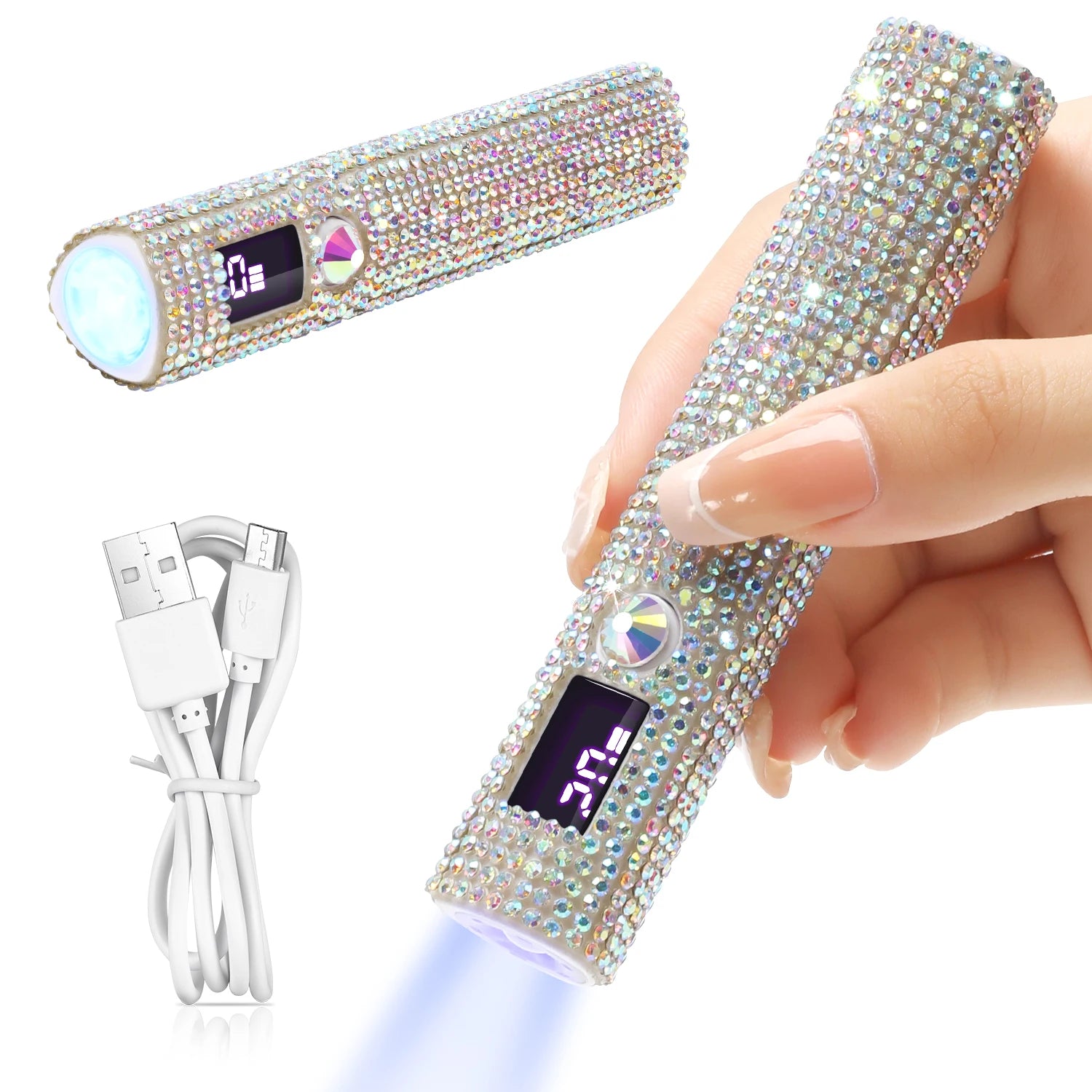 Mini UV LED Nail Dryers 3W Portable Quick Nail Drying Lamp USB Rechargeable Mini Flashlight Pen For Nail Gel Curing Salon Tools