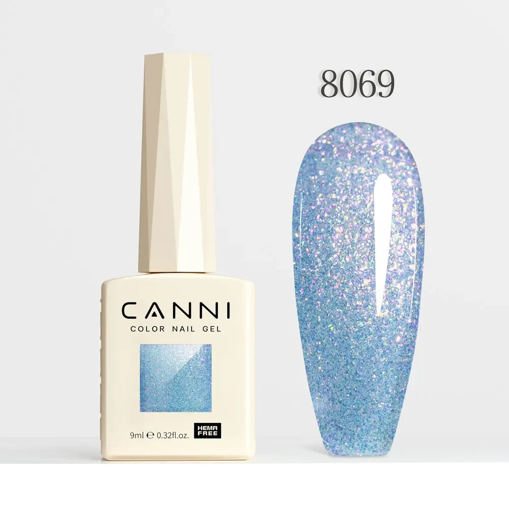 CANNI HEMA FREE TPO FREE 9ml Glitter Silver Cat Magnetic Gel Nail Polish Galaxy Diamond Full Coverage Pigmented Gel for Nail