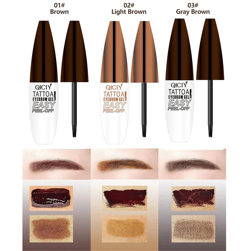 Waterproof Peel-off Eyebrow Tint Gel Black Long Lasting Film Forming Eyebrow Dye Cream Natural Eyebrow Makeup Semi-permanent