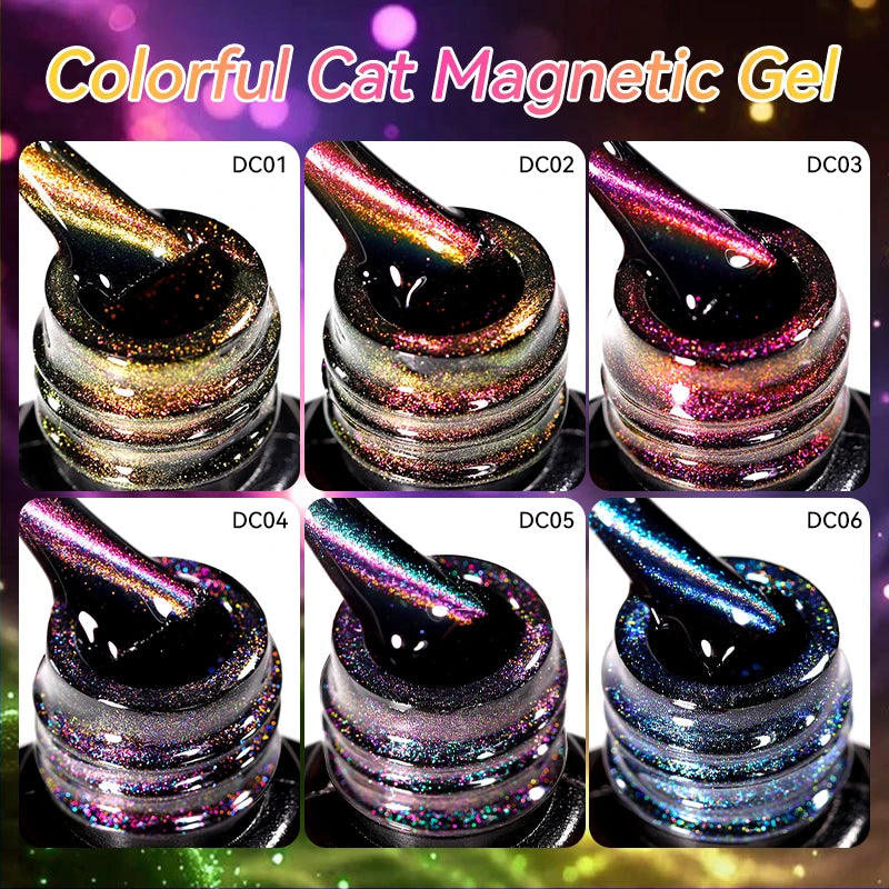 LILYCUTE 7ml Colorful Cat Magnetic Nail Gel Polish Chameleon 9D Glitter Soak Off UV LED Eye Gel Nail Art Varnish