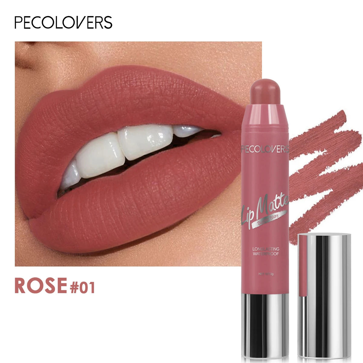 Moisturizing Lip Stain,Waterproof Lipstick，long Lasting，Matte Crayon Lipstick,Lightweight,Smooth Lipstick Pen,