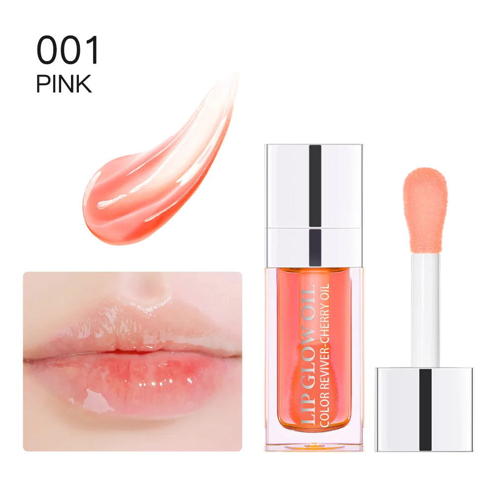 Hot Clear 6ml Crystal Jelly Moisturizing Lip Oil Plumping Lip Gloss Sexy Plump Lip Glow Oil Tinted Lip Plumper Lips Makeup