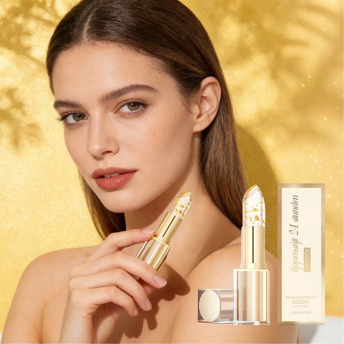 Gold Foil Color Changing Lipstick Fade Lip Line Enhance Plumpness Moisturizing Lip Perfect Daily Makeup Hyaluronic Acid Lip Balm