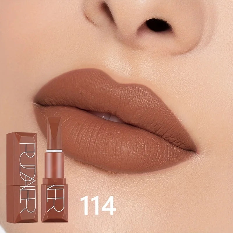 Matte Velvet Lipstick, Long Lasting Waterproof Non-Stick Formula, Smooth Soft Texture, Ideal Lip Makeup Gift