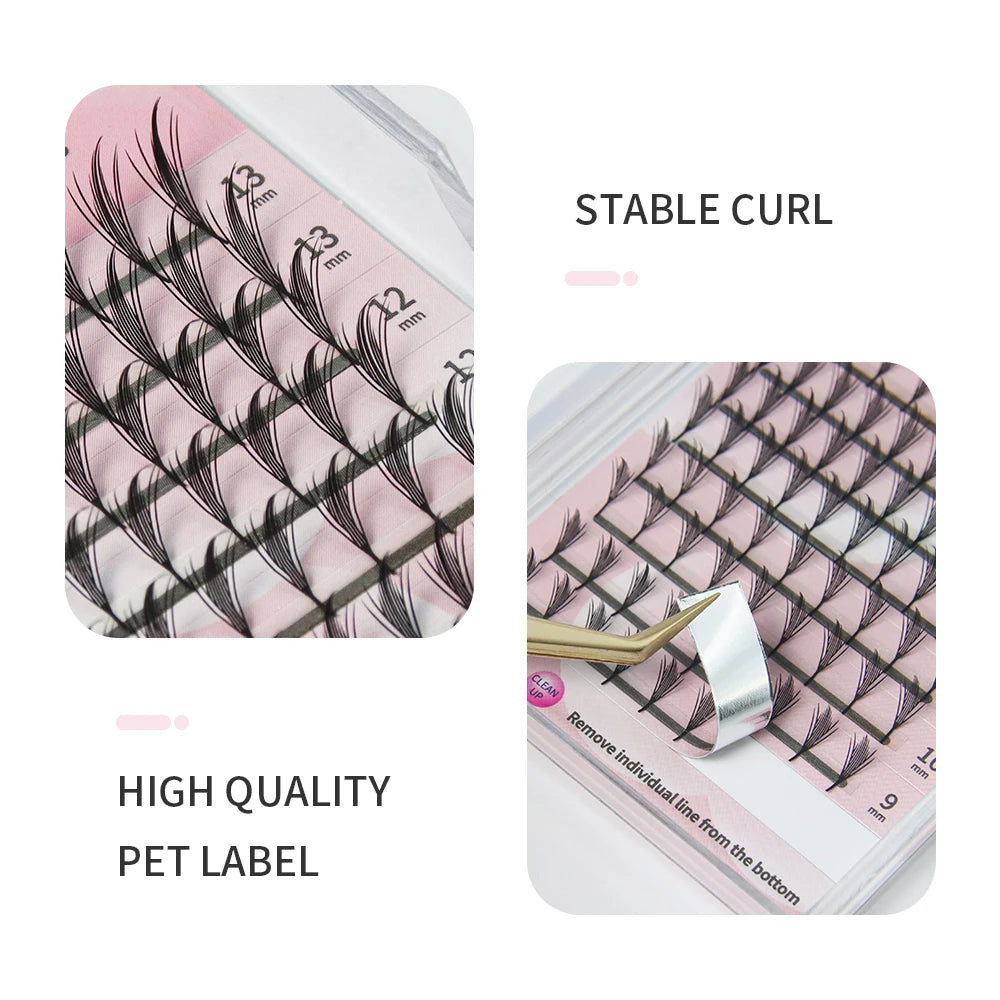 GLAMLASH Comic Spire Eyelash Extension Natural Comango Manga False Eyelashes Premade Fans Feather Anime Lashes Makeup Tools