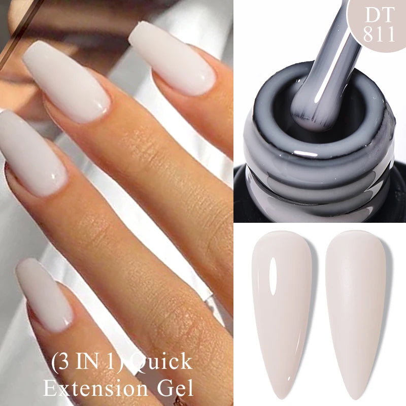 MEET ACROSS 7ml Dark Color Glitter Top Coat Gel For Nails Brocade Powder 2 In 1 Chameleon Nail Art Gel Varnish Manicure