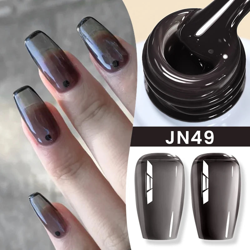 BORN PRETTY 10ml Translucent Color Gel Polish Jelly Nude Autumn Jelly Amber Semi Permanent UV Gel Nail Art Soak Off Gel Varnish