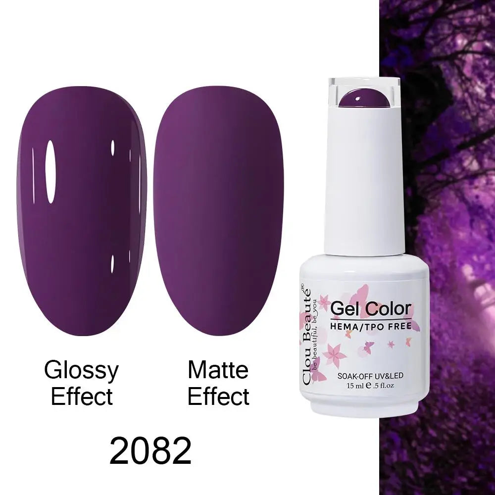 Clou Beaute Gel Nail Polish Neon Brown Royal Blue Red Green Pastal Nude Nail Art Varnishes Gel Lacquer Top Coat UV Gel Nail