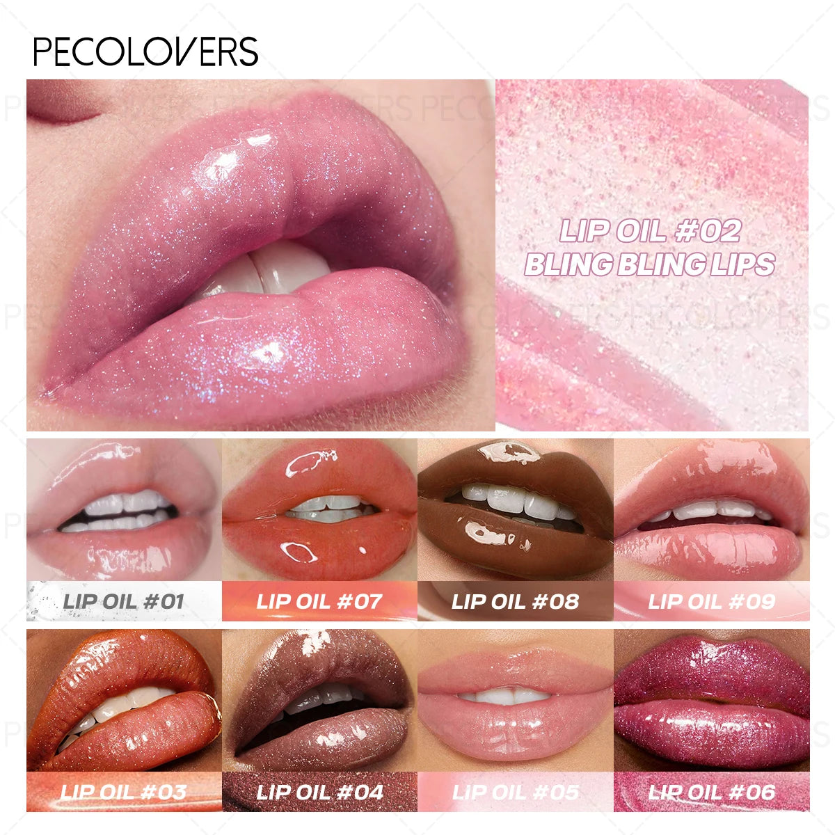 1PC Gentle Moisturizing, Non-sticky, Glossy, Sparkling Gel Formula, Waterproof and Sweat-proof, Single Color Shiny Lip Gloss