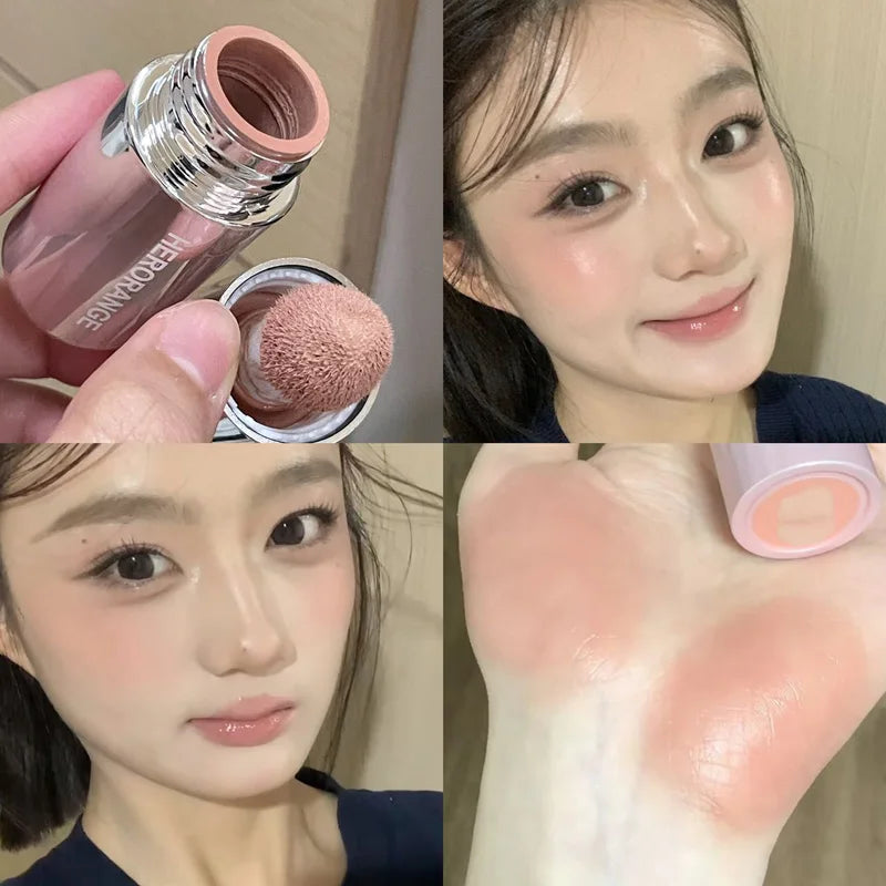 Herorange Liquid Blush Stick with Sponge Tip Waterproof Long Lasting Multi-Use for Lips Cheeks Gift