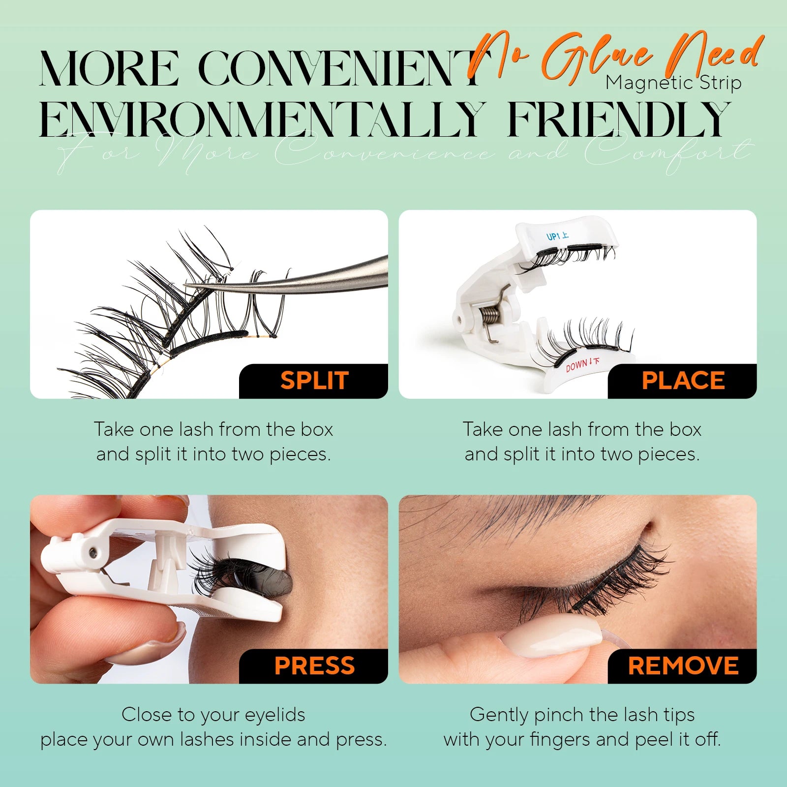 VYRILA Soft Magnetic Eyelashes Individual False Eyelashes Curly Lightweight Magnetic Lashes Kit Easy to Wear for Natural Look