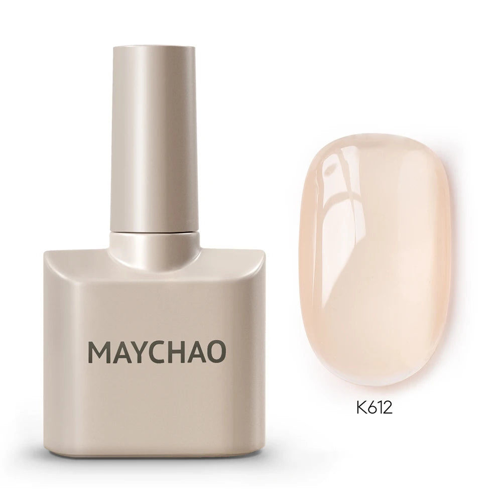 MAYCHAO Cherry Red Gel Nail Polish 12ml Glossy Semi Permanent Soak Off UV LED Frosted Gel Nails Base Painting Varnish
