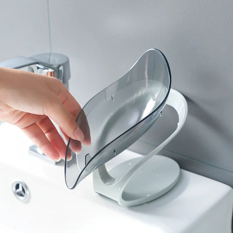 Leaf Shaped Non Porous Soap Tray with No Water Accumulation, Creative Soap Drain Shelf in The Bathroom