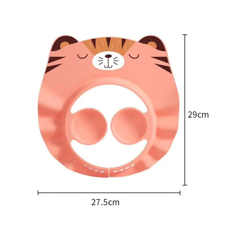 Baby Bath Visor Shampoo Cap Children Kids Shower Soft Cap Adjustable EVA Cap Waterproof Eye Protection Earmuff Headgear Fox Cap