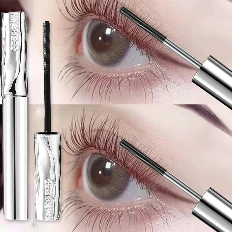 Steel Tube Mascara Silk Fiber Ultra-Fine Spiral Brush Black Waterproof Lasting Curling Fast Dry Eyelash Extensions Eyes Makeup
