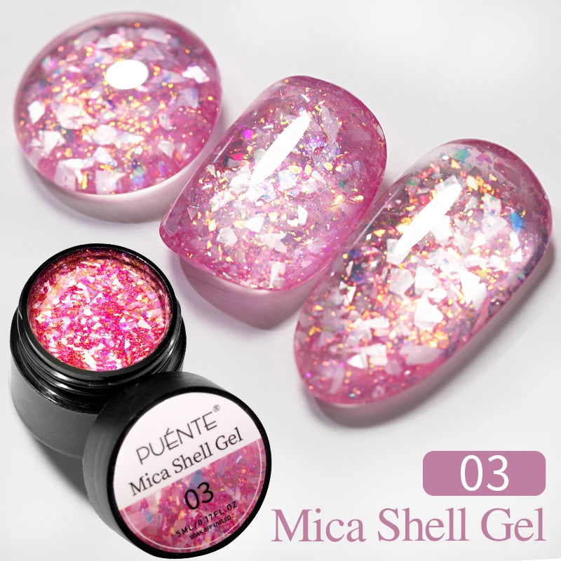PUENTE 5ml Flower Fairy Gel Nail Polish Pink Blue Purple Natural Dried Flowers Gel For Nail Art Soak Off UV Varnish For Manicure