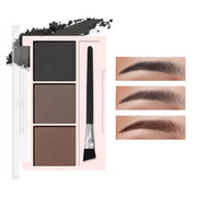 ANNA ROSE 3-In-1 Eyebrow Powder Palette With Enhancer Brush Natural Long-Lasting Shaping Sweat-proof Waterproof Makeup