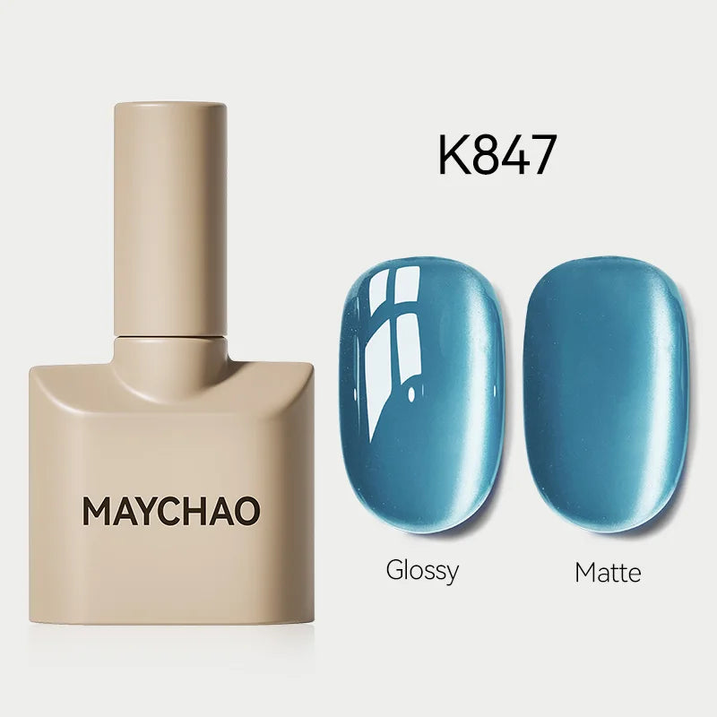MAYCHAO Glitter Gel Nail Polish 7.3ml Semi-permanent Sequins Shiny Gel Base Top Coat Soak Off UV LED Varnish Nail Art Decoration