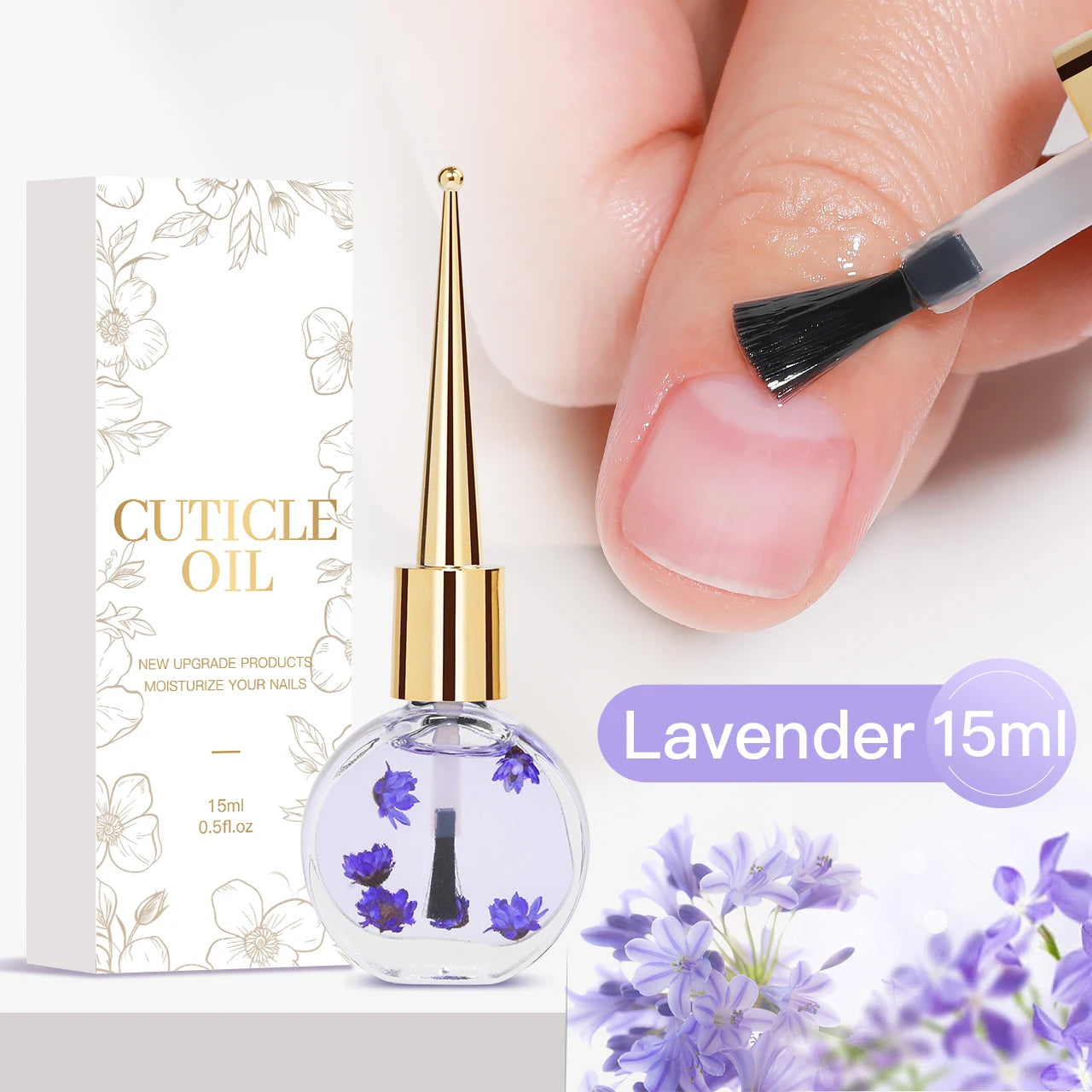IDOL COLOR 15ml Cuticle Oil Nail Care Cuticle Vitamins Organic Nails Natural Oil Scented Cuticle Oil with Real Flowers