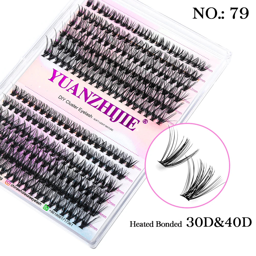Mix Color 144 Russian Volume YUANZHIJIE False Eyelashes Natural Soft DIY Cluster Segment Lashes Cute Deer Rainbow Eyelashes