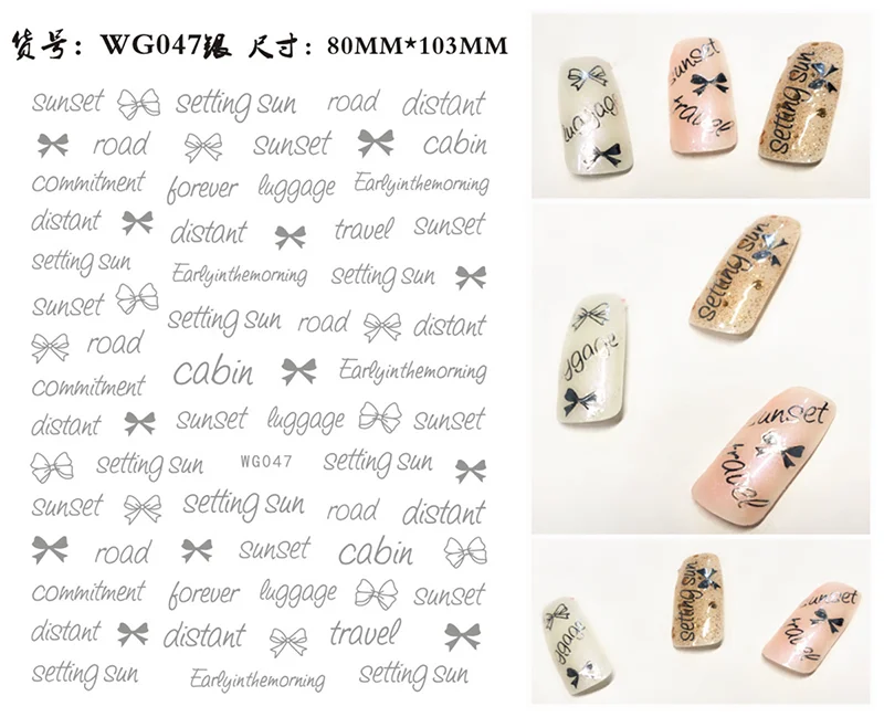 New Roman 26 English Alphabet Number 3D Self-adhesive Nail Art Decal Sticker Word Small Letter Nail Tattoos Decal Stickers