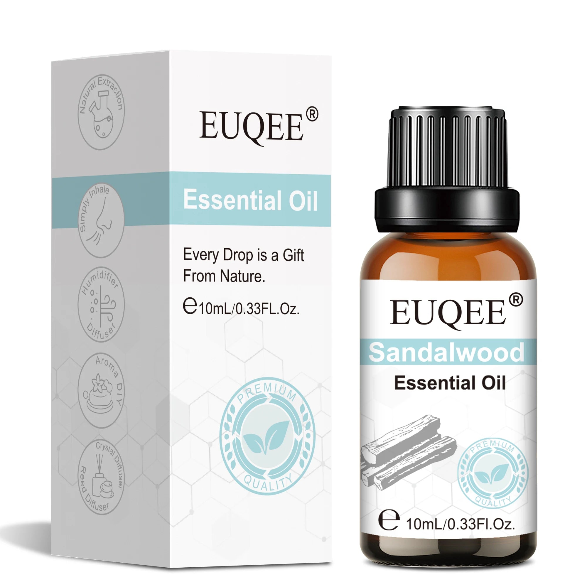 Euqee 10ml 100ml Natural Plant Essential Oil Frankincense Lemongrass Citronella Fragrance Oil For Diffuser Aroma Candle Perfume