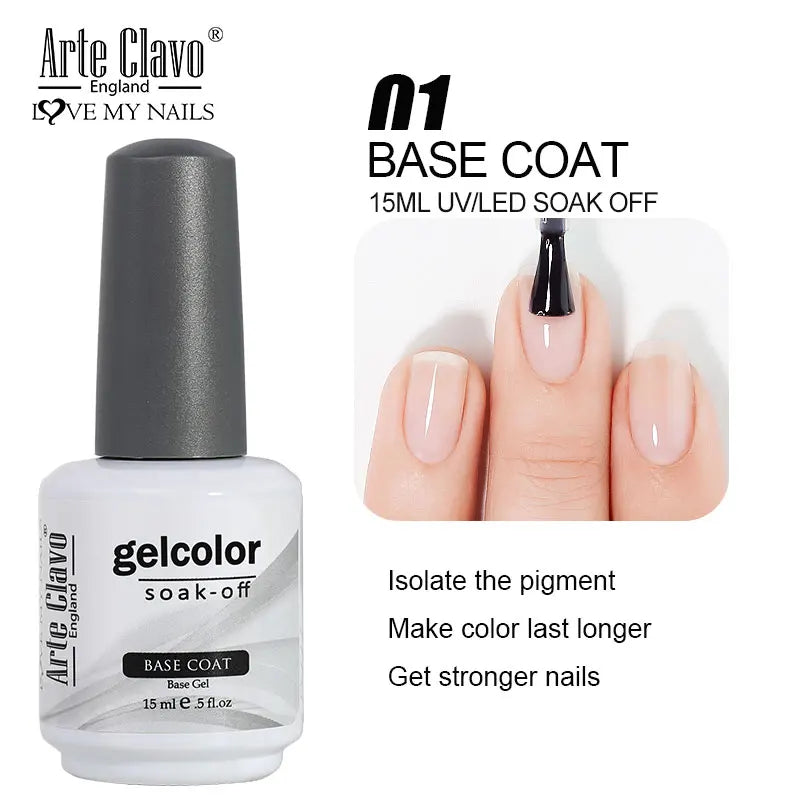 Arte Clavo 116Colors Gel Nail Polish 15ml Colorful Gel Semi Permanent Soak Off UV Gel Nail Art DIY Design Varnishe Nail Supplies
