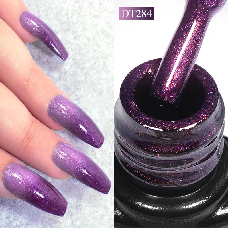 MEET ACROSS 7ml 36Colors Glitter Thermal Gel Nail Polish 3 Colors Changing Soak Off Gel Winter Semi Permanant Nail Art Varnish
