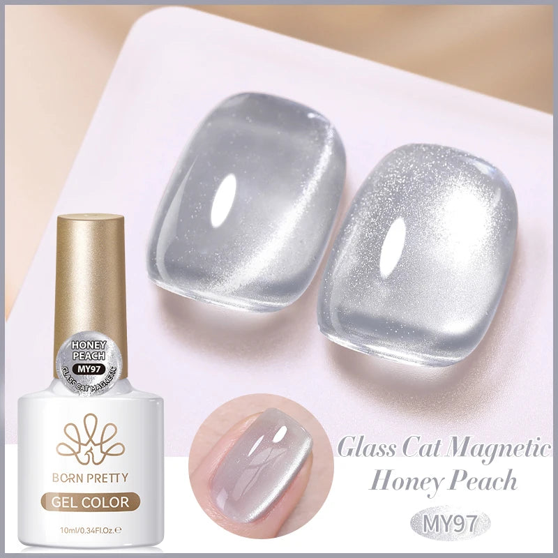 BORN PRETTY 10ml Rhine Lake Blue Cat Magnetic Gel Dark Blue Glitter Soak Off UV Gel Nail Art Varnish Manicure Nail Art Salon